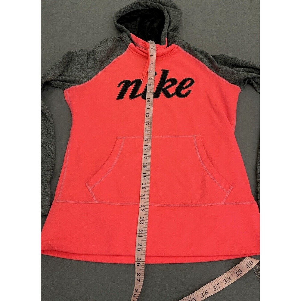 Nike‎ Womens Hoodie Size Small Neon Pink/ Gray Therma-Fit Athletic Sweater - Picture 11 of 12